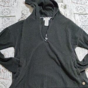 Jones New York Charcoal Hooded Sweater